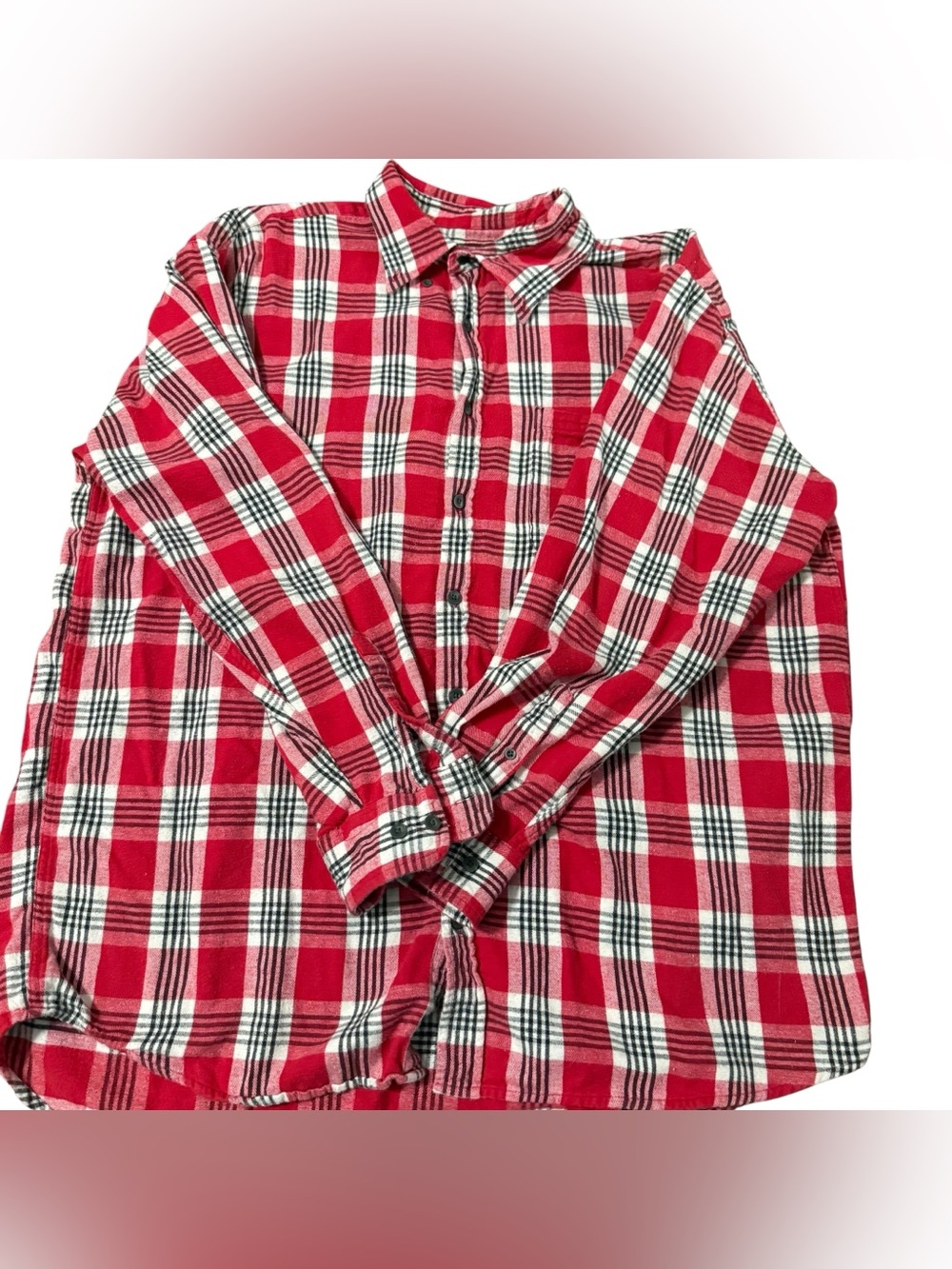 Cabelas Mens XL Tall Red‎ Plaid Flannel Shirt Long Sleeve Cotton Button Down
